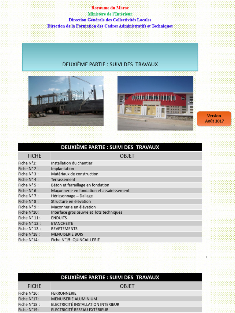 Guide de Suivi des Travaux au Maroc | PDF | Béton | Ingénierie civile