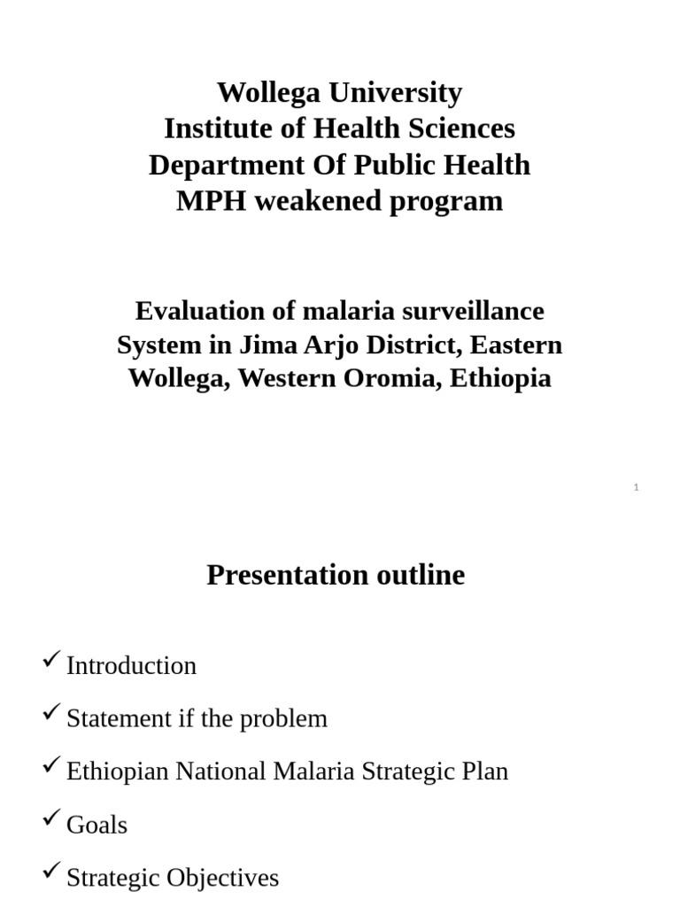 Malaria Surveillance Evaluation in Ethiopia | PDF | Malaria ...
