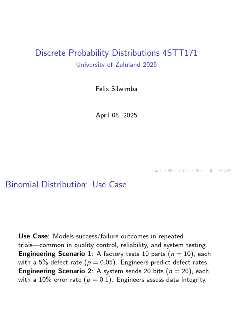 4STT171 Discrete Random Variables | PDF | Probability Distribution ...