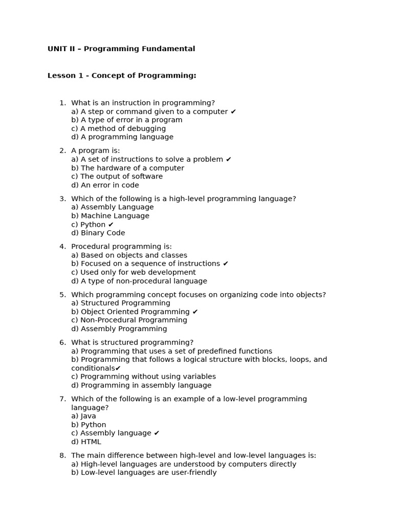 Programming Fundamentals and Algorithms | PDF | Object Oriented ...