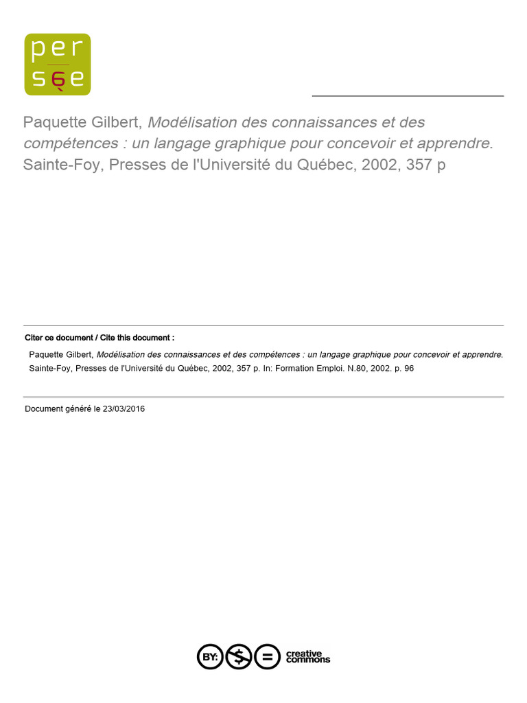 Modélisation des connaissances graphiques | PDF | Enseignement | Université