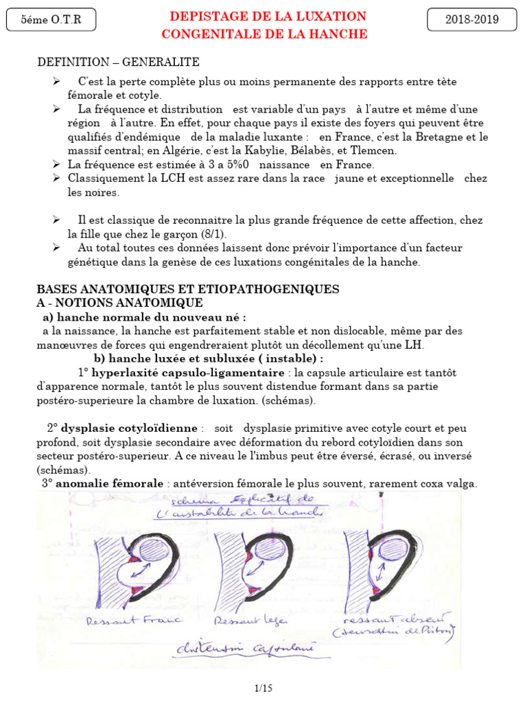 Dépistage de la Luxation Congénitale Hanche | PDF | Appareil locomoteur