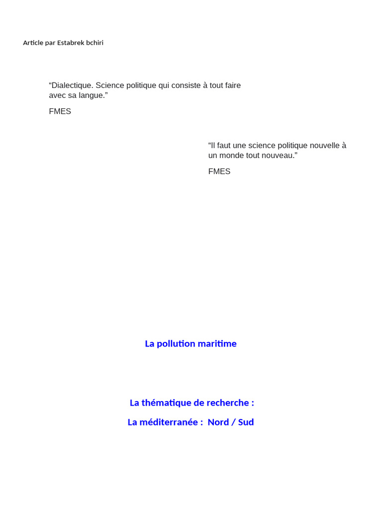Pollution des océans : causes et impacts | PDF | la pollution ...