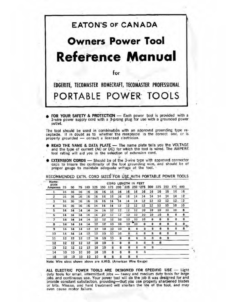 Eaton's Power Tool Reference Manual | PDF | Abrasive | Drill
