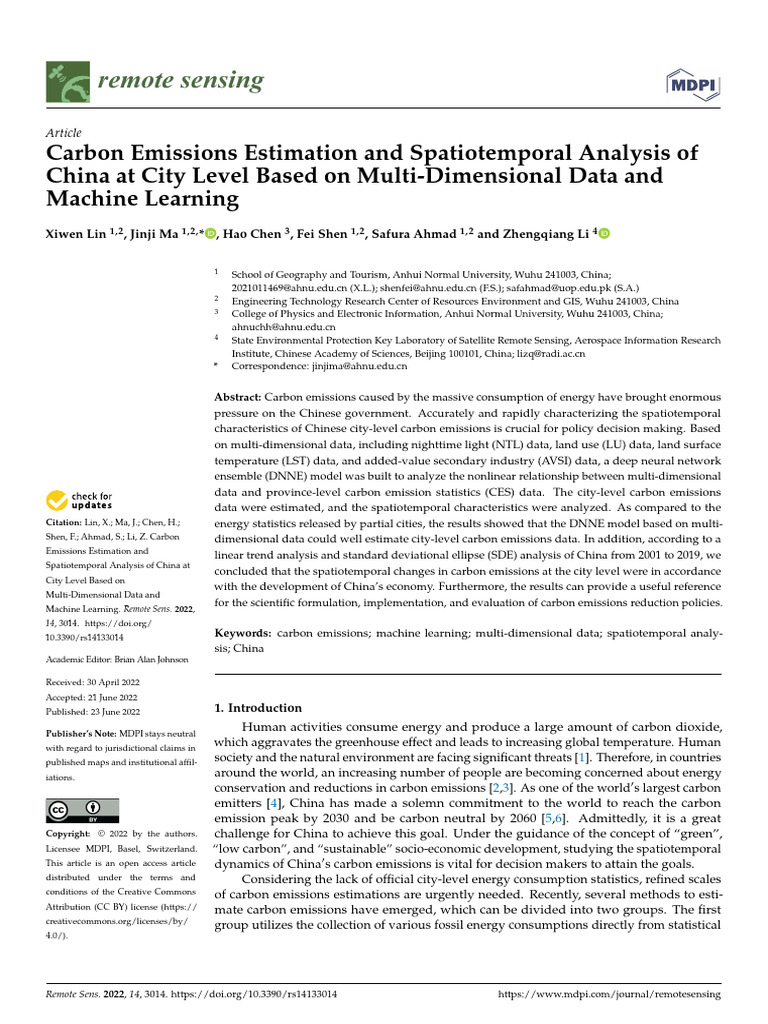 City-Level Carbon Emissions in China Analysis | PDF | Regression ...