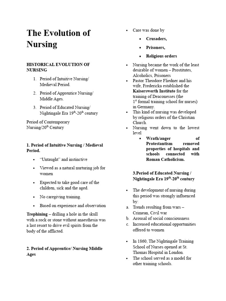 History and Theory of Nursing Evolution | PDF | Theory | Conceptual Model