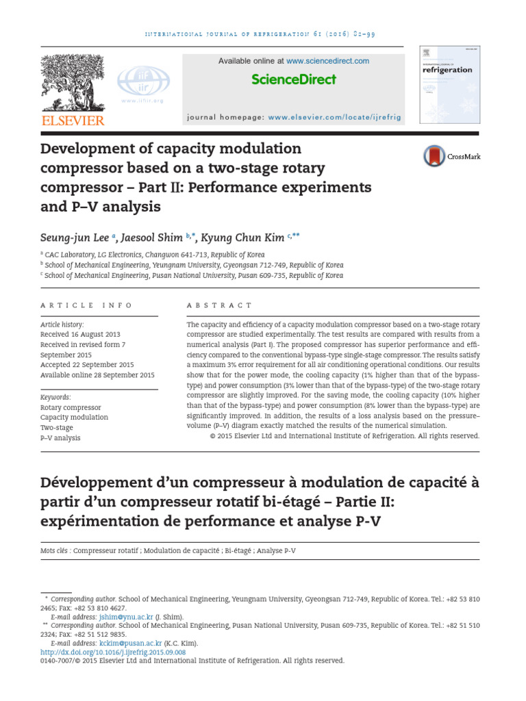 Two-Stage Rotary Compressor Performance | PDF | Air Conditioning ...