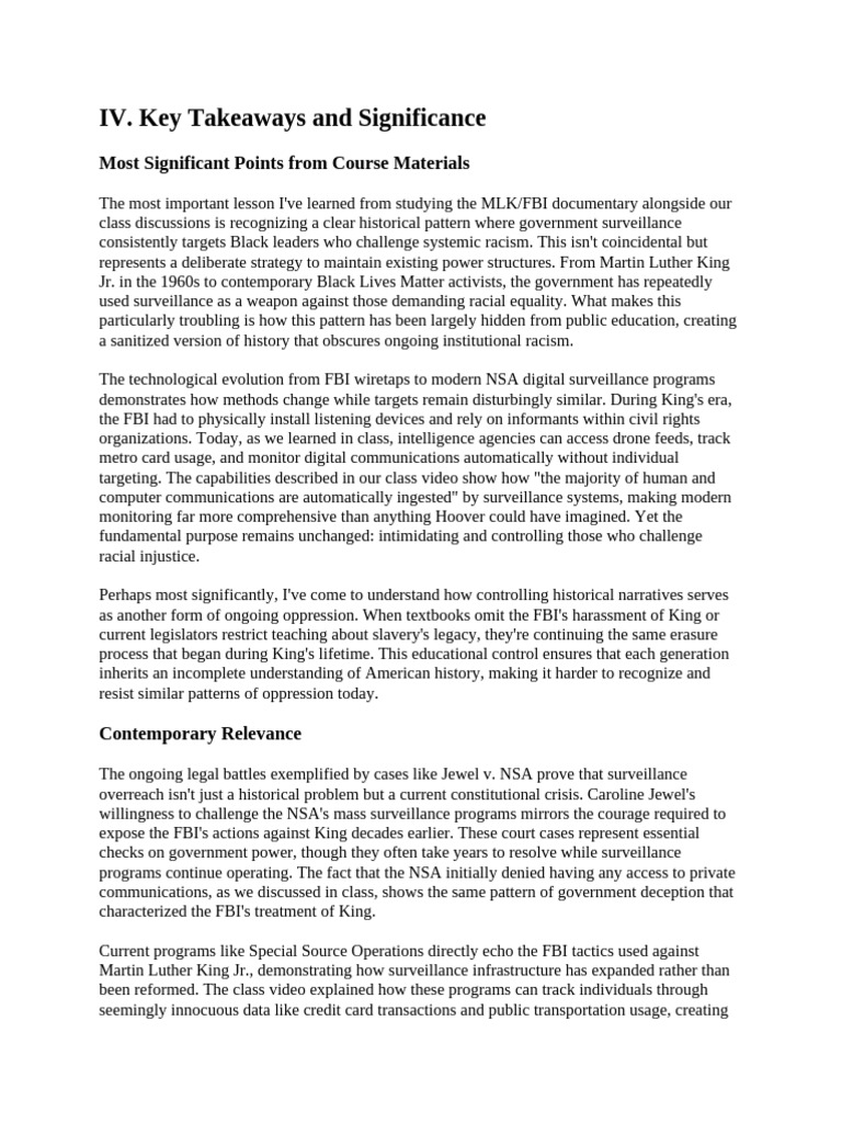 Key Takeaways and Significance | PDF | Surveillance | National Security ...