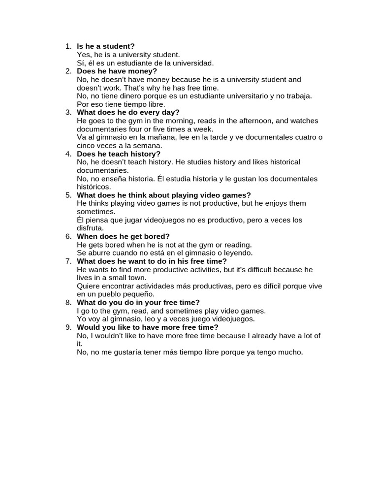University Student's Daily Routine | PDF
