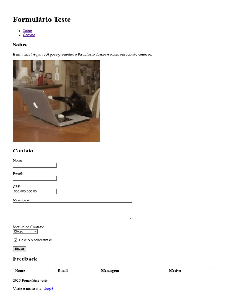Formulário Teste Pdf