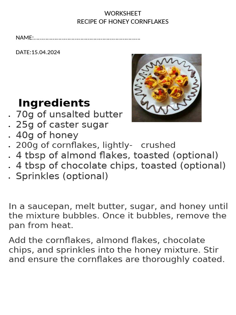 Recipe of Cornflakes | PDF