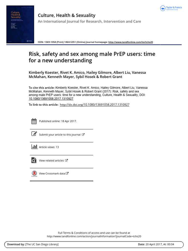 Male PrEP Users: Understanding Risk and Safety | PDF | Sexually ...