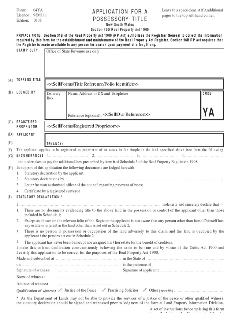 Application for a Possessory Title Common Law Government Free 30day Trial Scribd