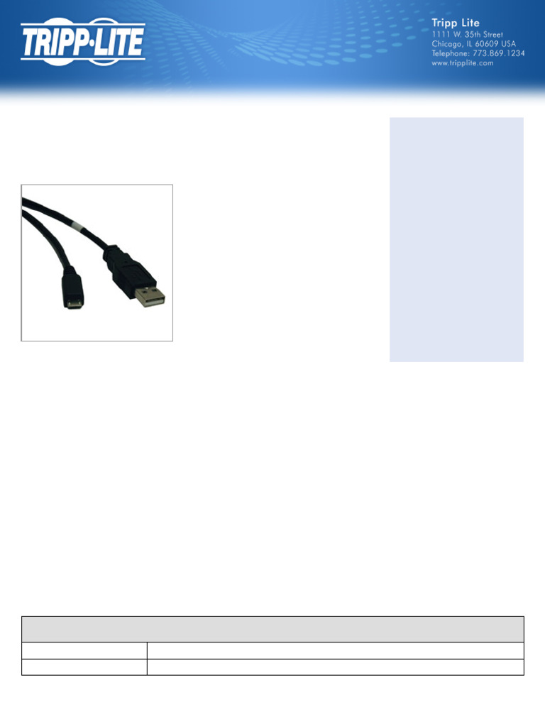 Cable USB 2.0 A a Micro B 1.83 m | PDF | USB | Protocolos de capa física