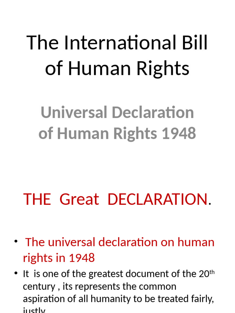 Bill of Human Right, Great Declaration 1948 2025 2026 | PDF | Human ...