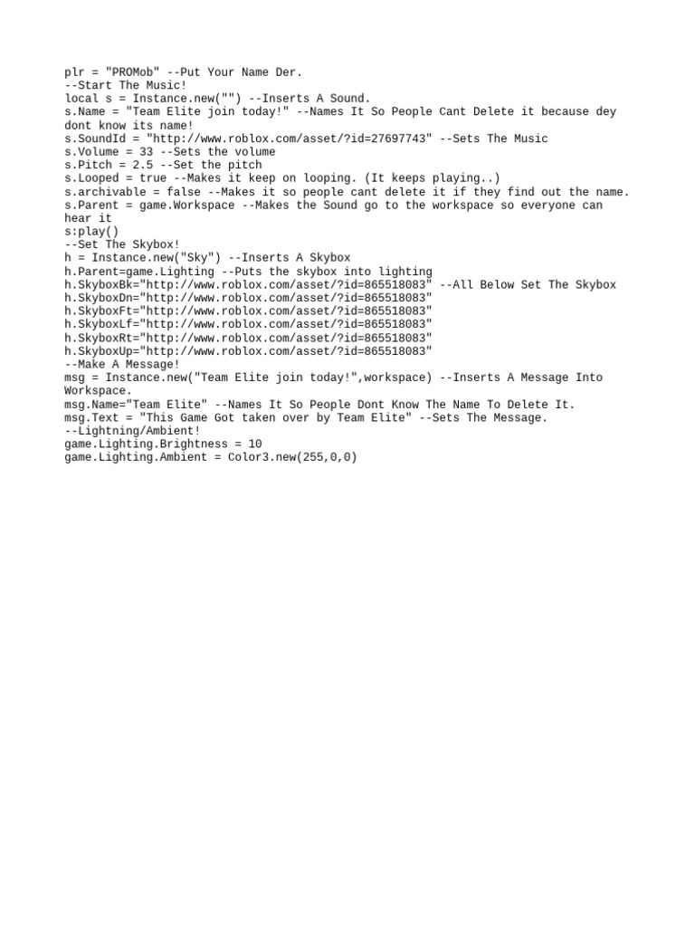 1x1x1x1 Roblox GUI Script Guide | PDF