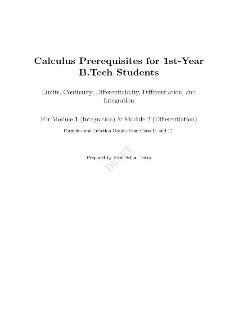 Prereq Formula | PDF | Integral | Trigonometric Functions