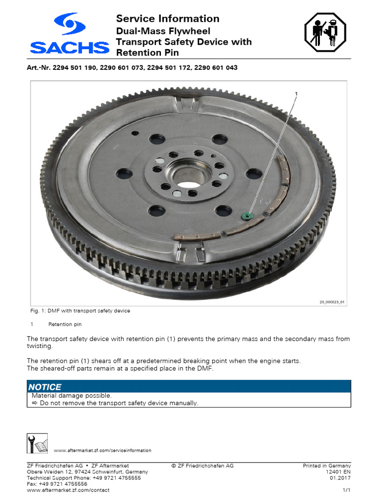 Dual-Mass Flywheel Safety Device Guide | PDF