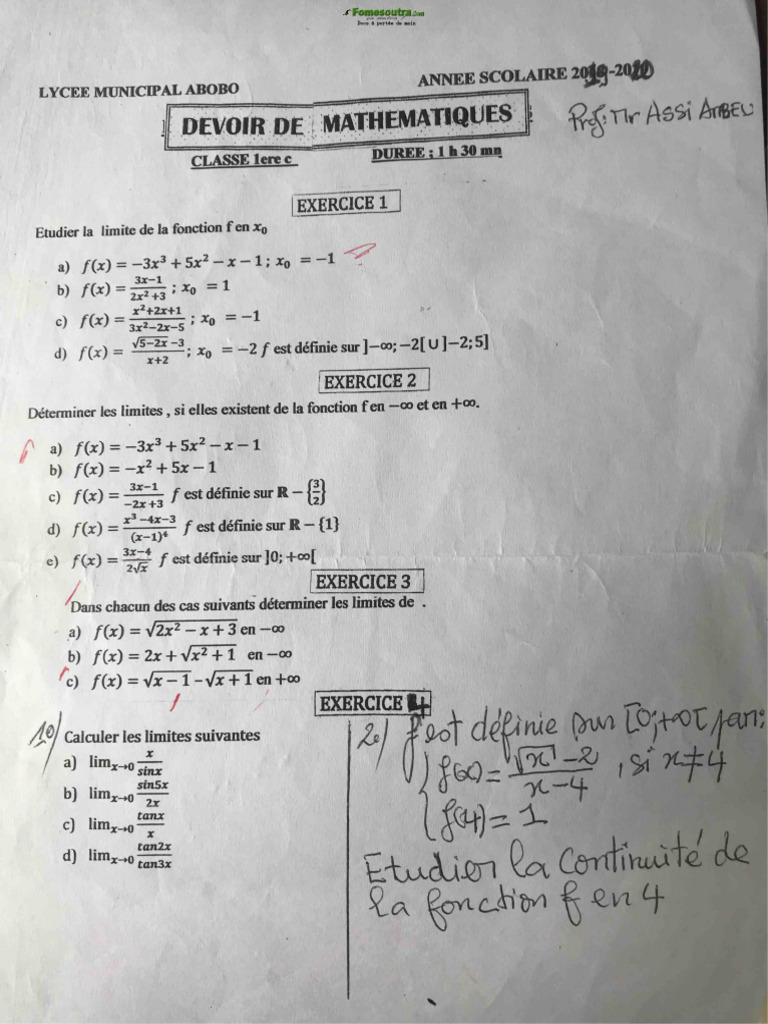 Ds Maths 1c - Abobo | PDF