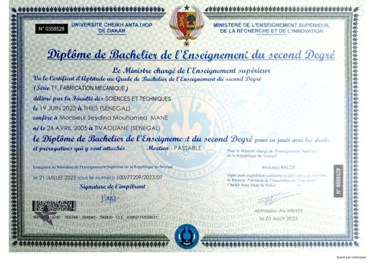 Diplôme Du BAC | PDF
