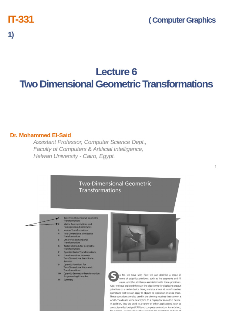Graphics Lecture 06 | PDF | 2 D Computer Graphics | Classical Geometry