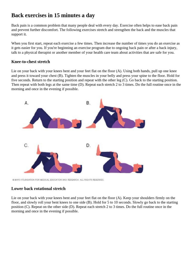Back Exercises in 15 Minutes a Day | PDF | Knee | Human Anatomy