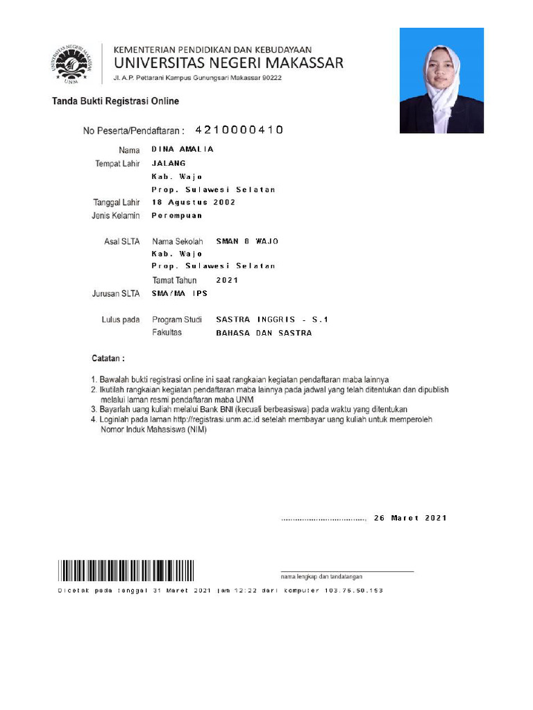 Bukti Registrasi | PDF