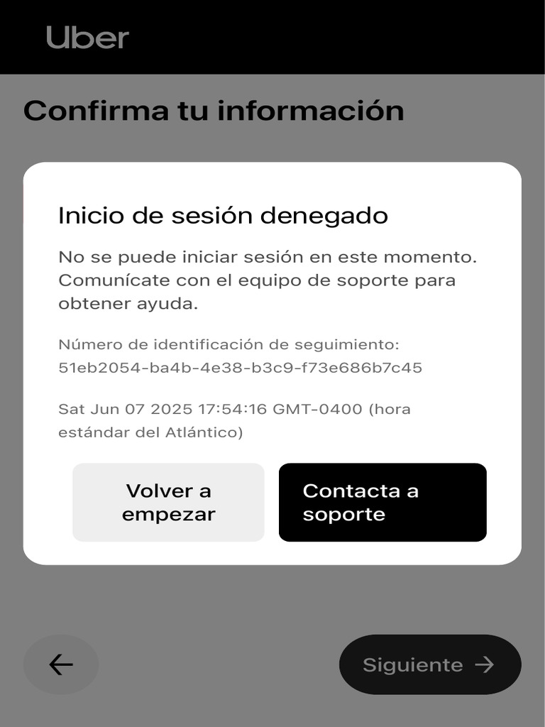 Problemas al iniciar sesión en Uber | PDF