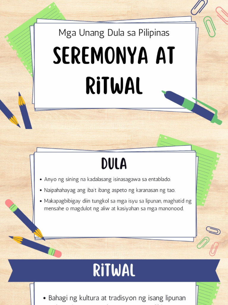 Fil 203 Mga Unang Dula Seremonya at Ritwal | PDF