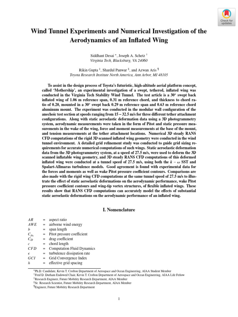 Desai Et Al 2022 Wind Tunnel Experiments and Numerical Investigation of ...