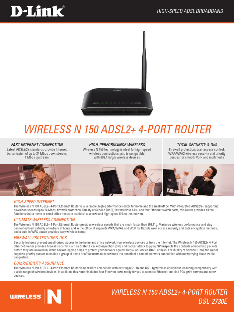 Wireless N 150 ADSL2+ Router Overview | PDF | Quality Of Service ...