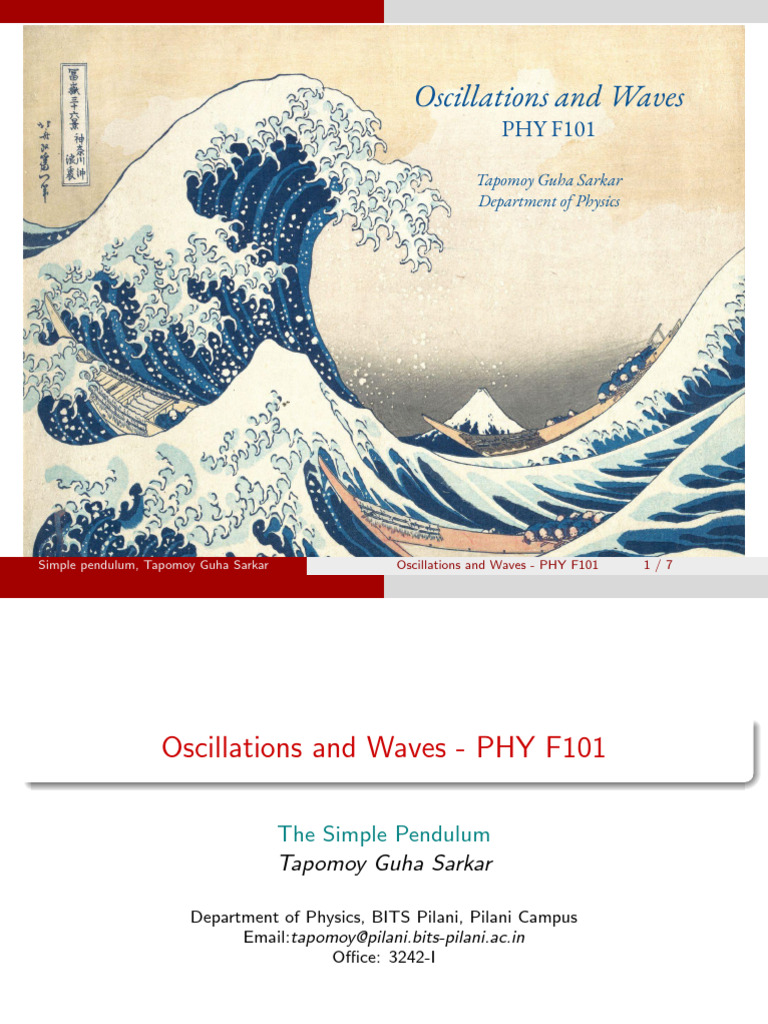 Simple Pendulum Dynamics in PHY F101 | PDF | Oscillation | Pendulum