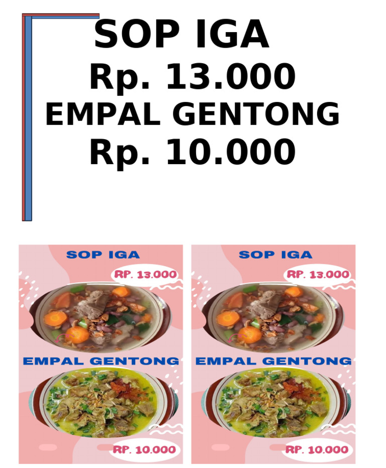 Ub Menu | PDF