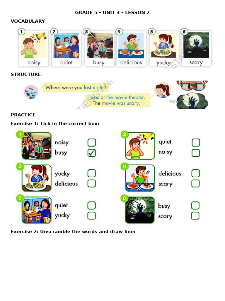 Grade 5 - Unit 3 - Lesson 2 Vocabulary | PDF