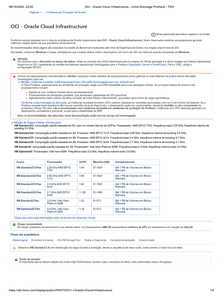 Desempenho do Protheus na OCI | PDF | Rede de computadores | Protocolo ...