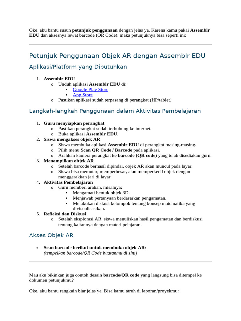 Panduan AR dengan Assemblr EDU | PDF