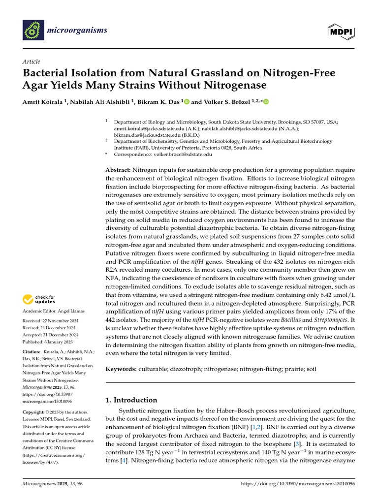 Bacterial Isolation from Grassland Soils | PDF | Polymerase Chain ...