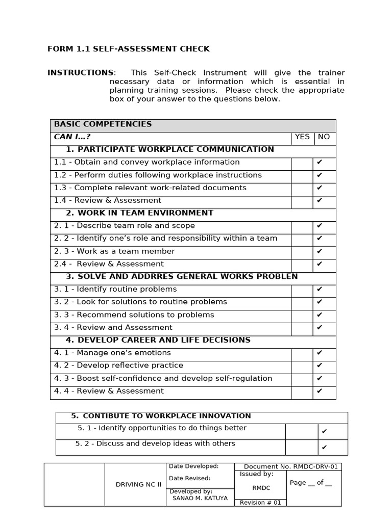 Forms 1.1-1.4 Sanao M. Katuya | PDF | Information | Occupational Safety ...