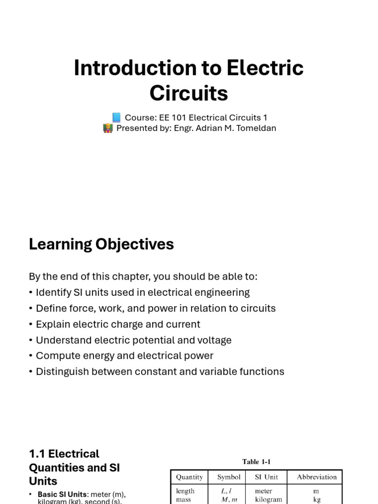 Introduction to Electric Circuits | PDF | Electric Current | Voltage