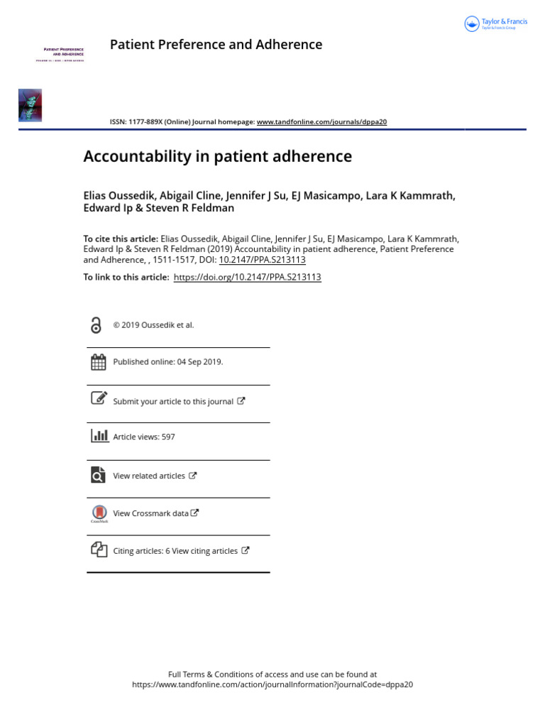 Accountability in Patient Adherence | PDF | Likert Scale | Self Report ...