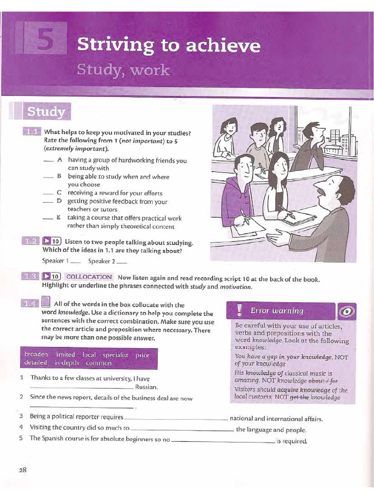 SS1 - 3.2. Vocab Quiz - VB1 - Unit 5. Striving To Achieve | PDF