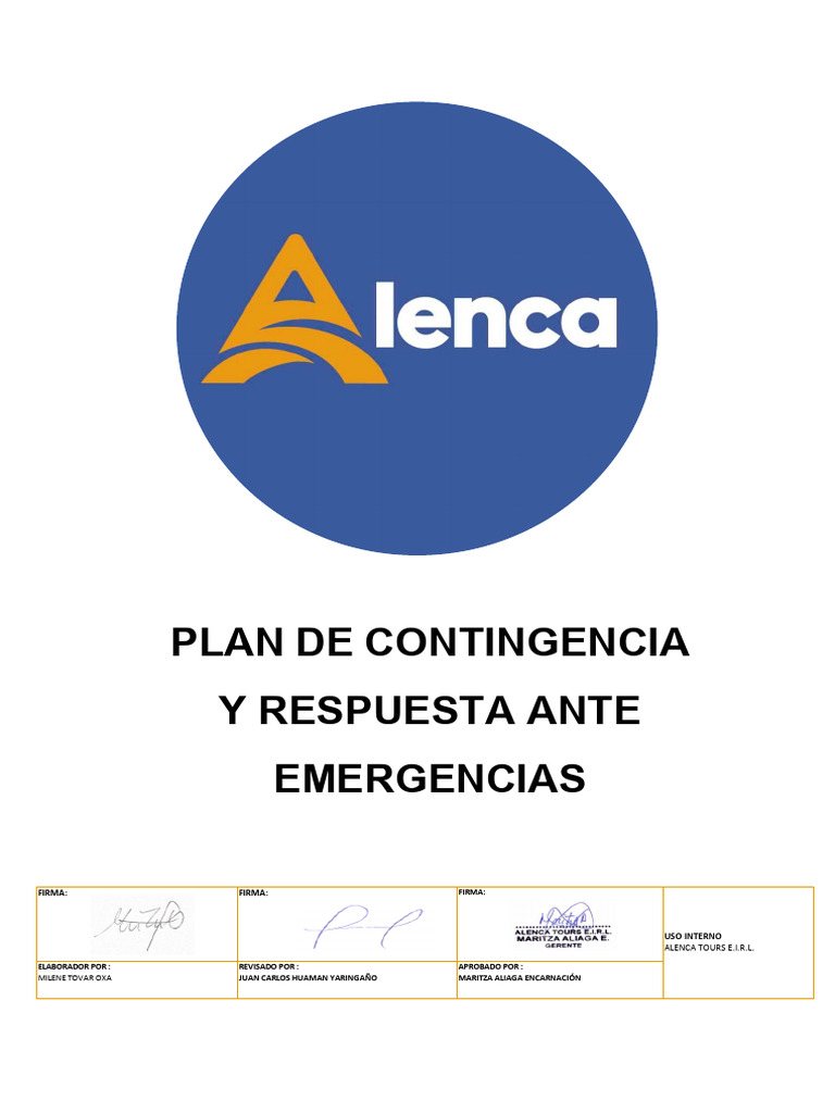 Plan de Contingencia y Respuesta Ante Emergencias | PDF | Accidente de ...