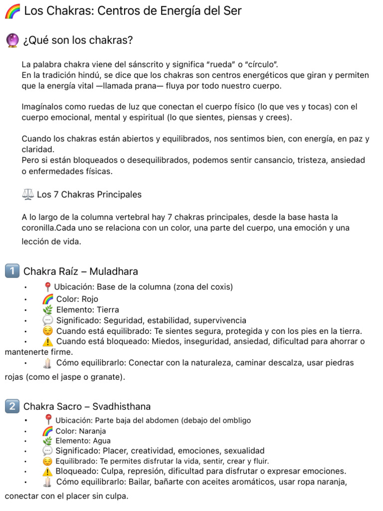 Guía de los 7 Chakras y su Equilibrio | PDF | Meditación | Chakra