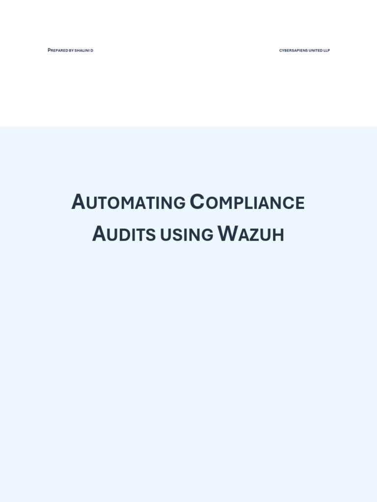 Wazuh for Cybersecurity Compliance Audits | PDF | Computer Security ...