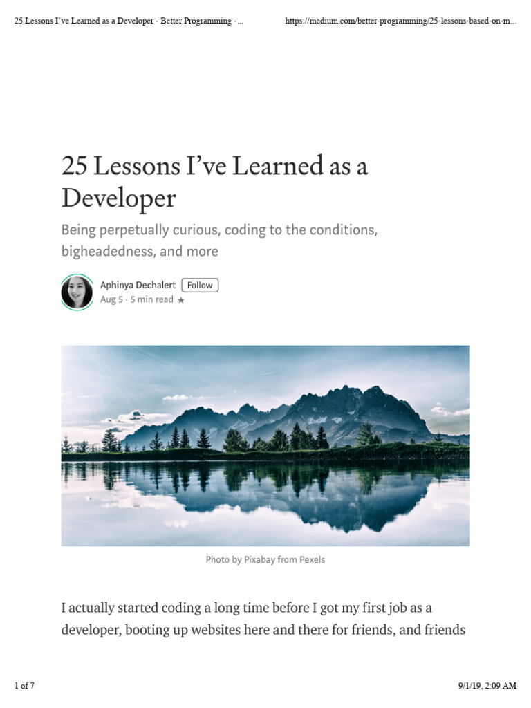 25 Essential Developer Lessons | PDF | Computer Programming | Software ...