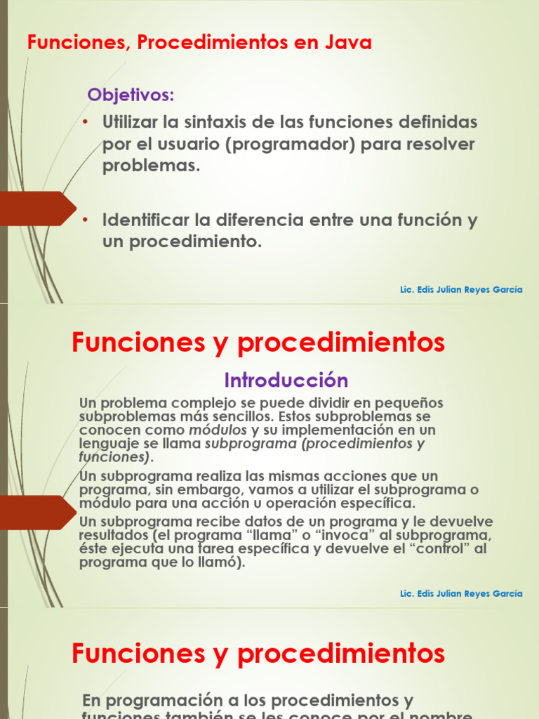 Funciones y Procedimientos en Java | PDF | Programa de computadora ...