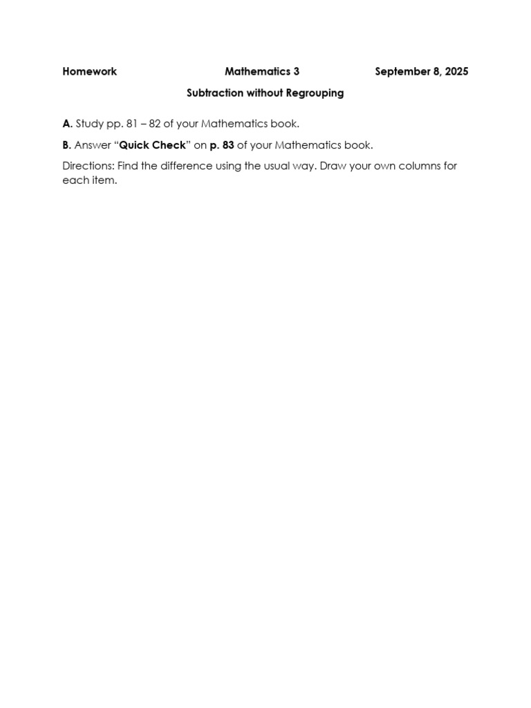 Math 3 - Homework - Sept. 8 | PDF