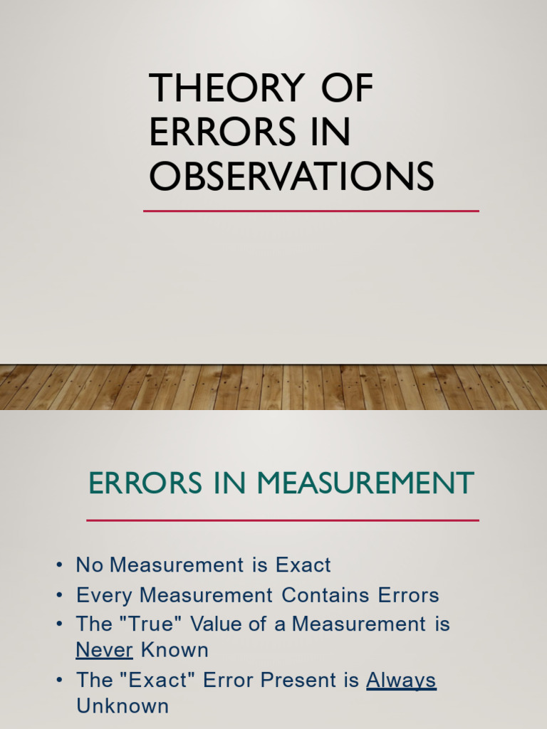 Understanding Measurement Errors in Surveying | PDF | Errors And ...