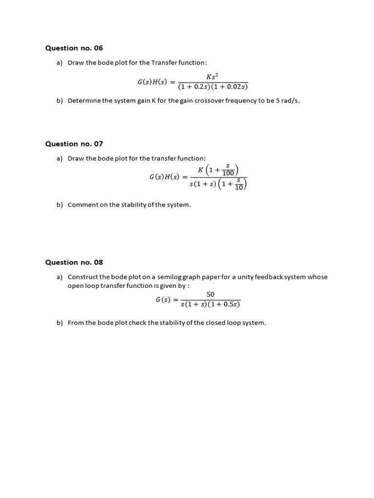 Bode Plot Practice | PDF