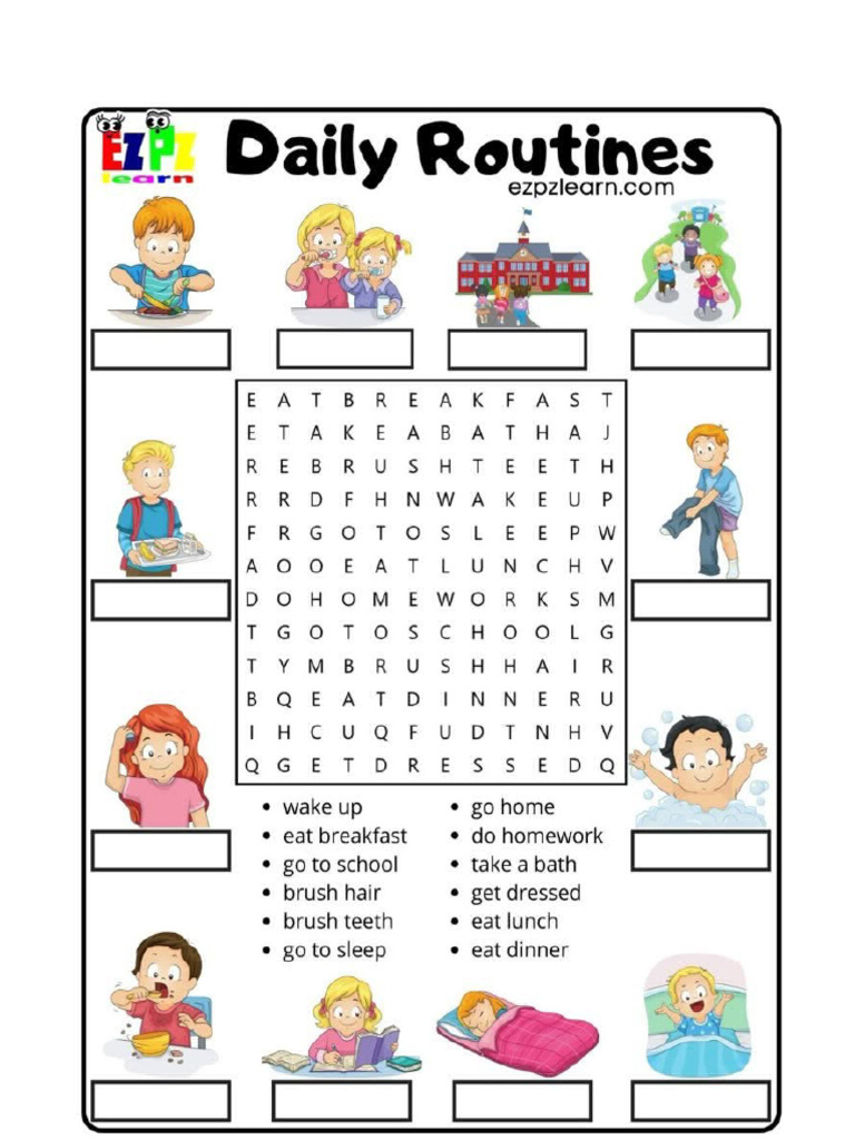 Daily Routine Actividad Inglés | PDF